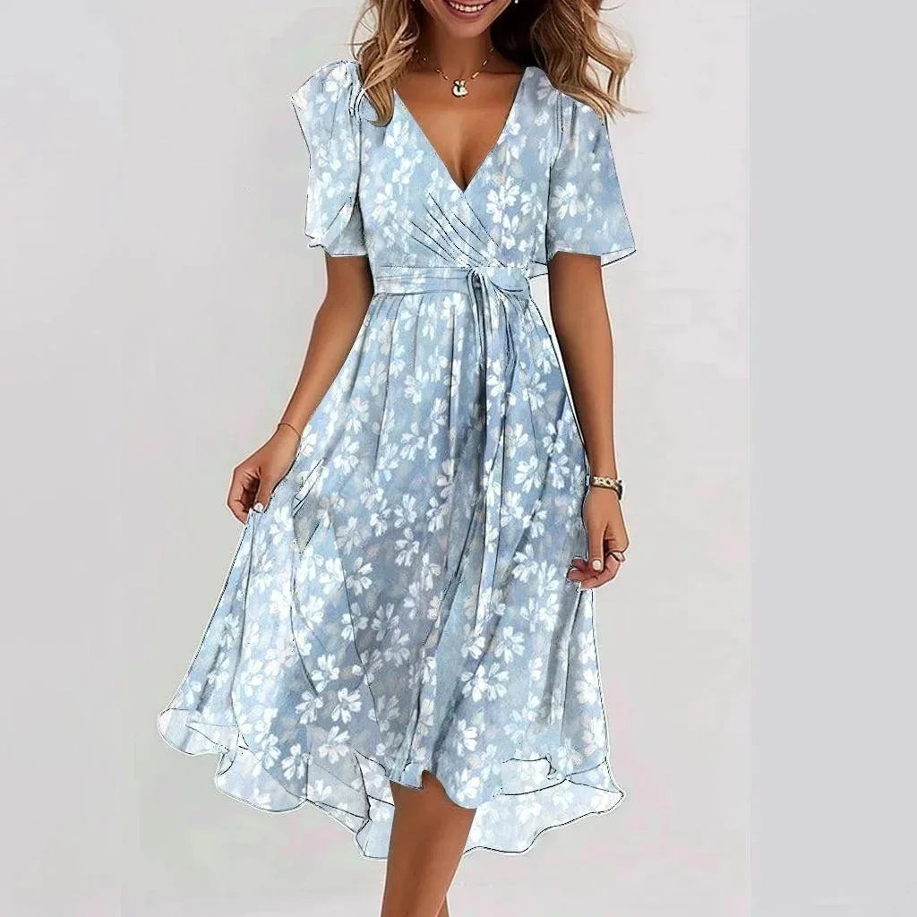 Florencia™ | Floral Chiffon Midi Dress