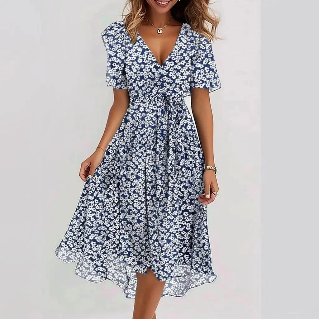 Florencia™ | Floral Chiffon Midi Dress