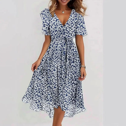 Florencia™ | Floral Chiffon Midi Dress