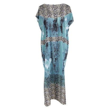 Women's maxi dress with elegant animal print and casual cut Ivyshape
