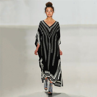 Women elegant Kaftan with artistic graphic design Ivyshape