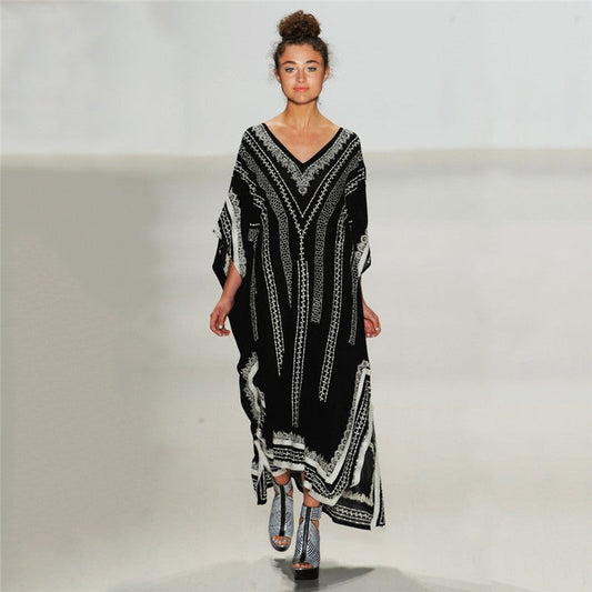 Women elegant Kaftan with artistic graphic design Ivyshape