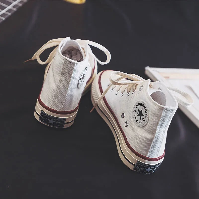 Women High Format Sneakers made of lightweight and breathable canvas with classic design Ivyshape