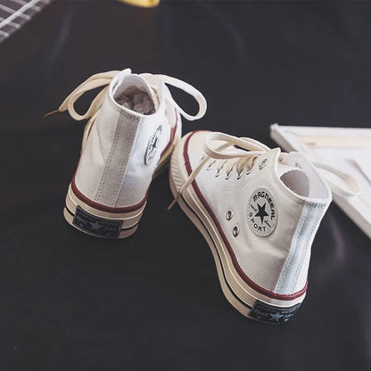 Women High Format Sneakers made of lightweight and breathable canvas with classic design Ivyshape