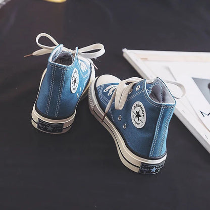 Women High Format Sneakers made of lightweight and breathable canvas with classic design Ivyshape