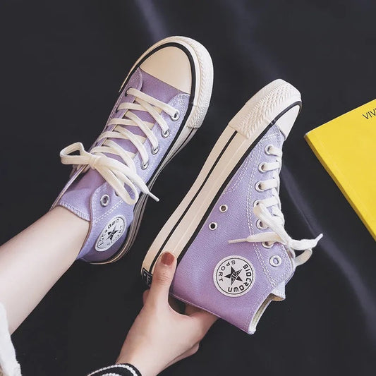 Women High Format Sneakers made of lightweight and breathable canvas with classic design Ivyshape