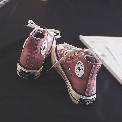 Women High Format Sneakers made of lightweight and breathable canvas with classic design Ivyshape