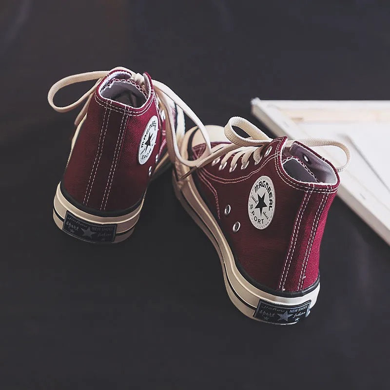 Women High Format Sneakers made of lightweight and breathable canvas with classic design Ivyshape