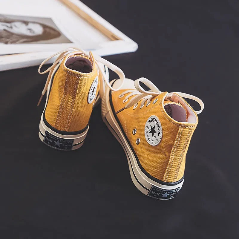 Women High Format Sneakers made of lightweight and breathable canvas with classic design Ivyshape