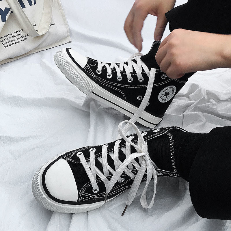 Women High Format Sneakers made of lightweight and breathable canvas with classic design Ivyshape
