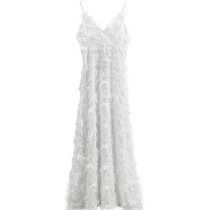 Women's Feather Maxi Dress Ivyshape