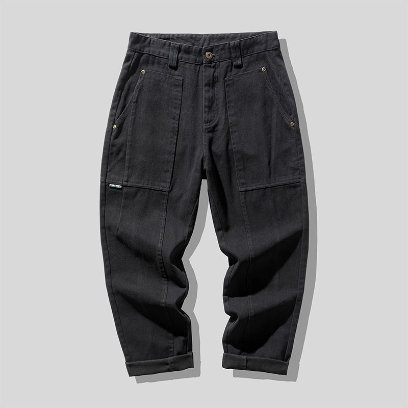Antonio | pantaloni cargo casual da uomo in stile retrò verde militare