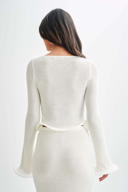 Virelle™ | Sculpted Knit Ripple Hem Top & Skirt Set
