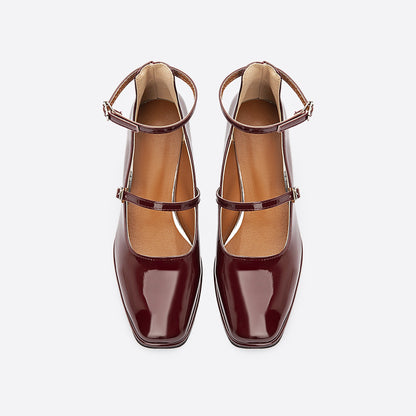 Verlisse™ | Double Strap Patent Block Heels