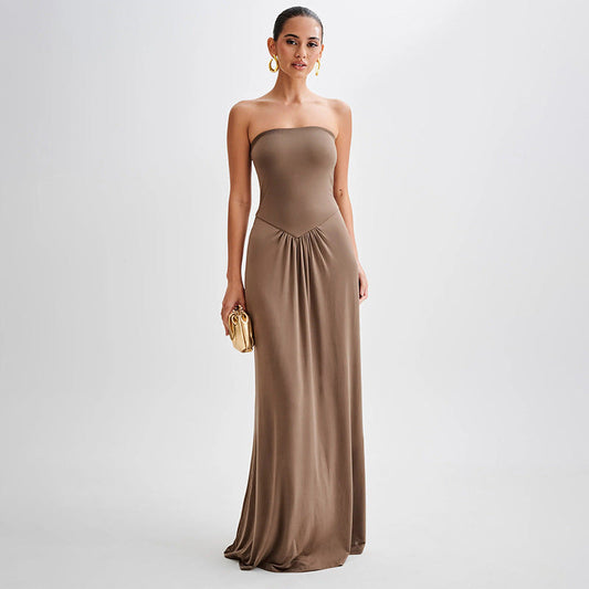 Isla - Maxidress drappeggiato senza spalline