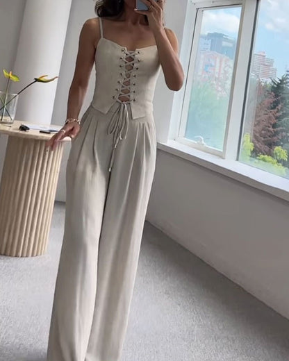 Isolde™ | Lace-Up Corset Jumpsuit
