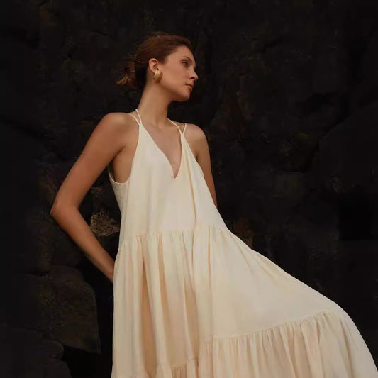 Hana - Elegant ivory beach dress