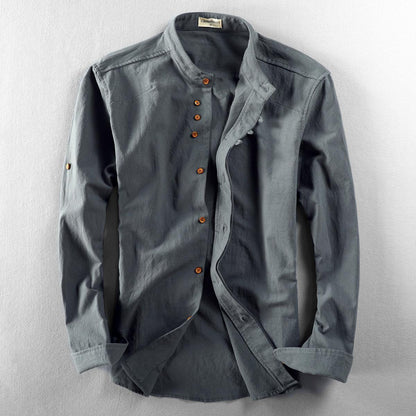 Thaddius | Camicia casual da uomo in stile cinese retrò con collo alto