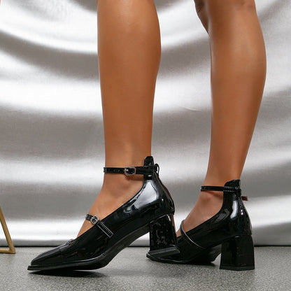Verlisse™ | Double Strap Patent Block Heels