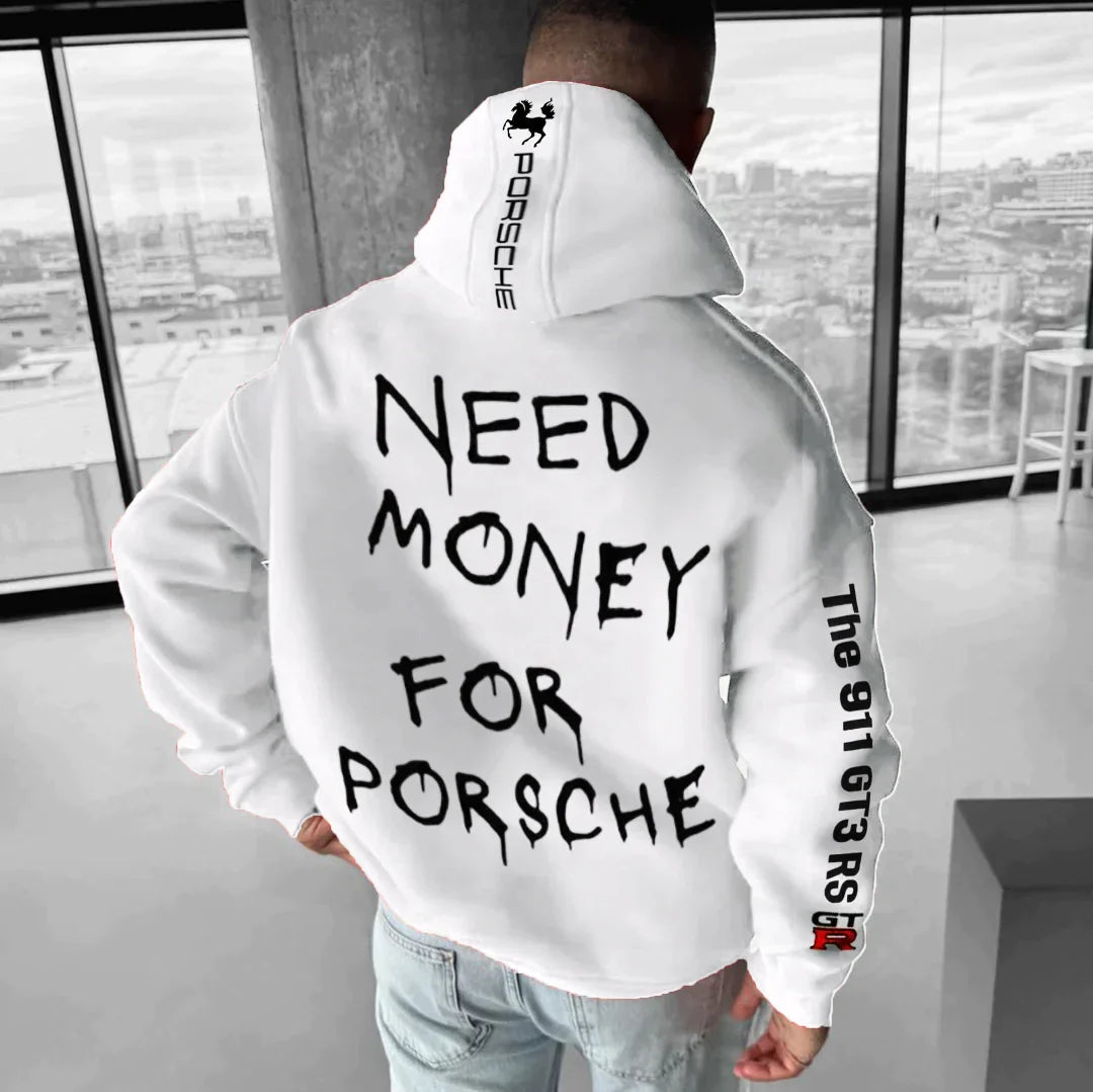 Alex | Felpa Porsche con cappuccio e stampa auto sportiva
