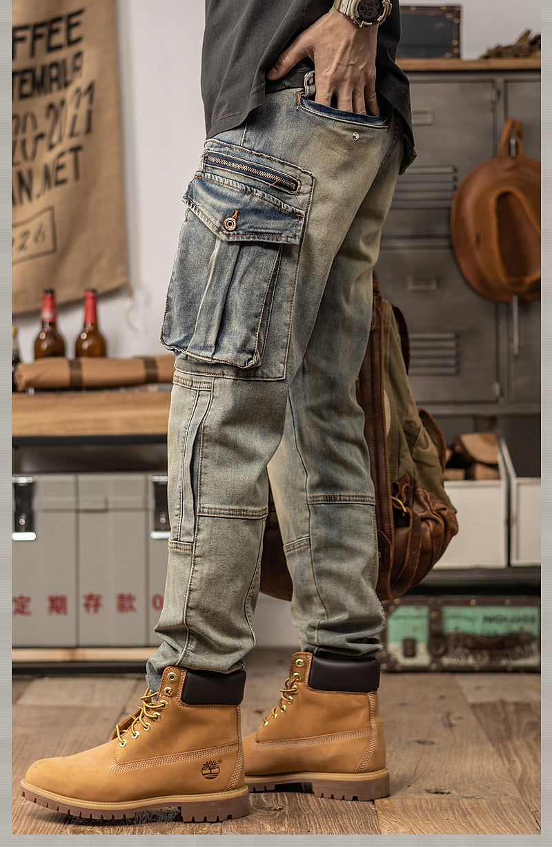 Matthew - Pantaloni cargo in denim vintage