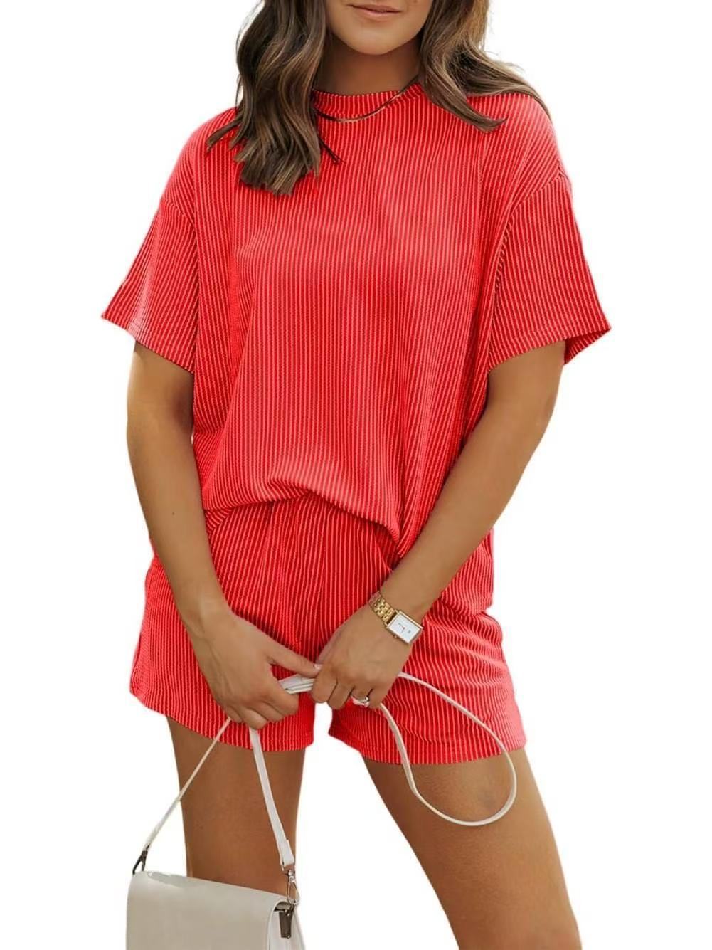 Riley – Ribbed Two-Piece Lounge Set with Shorts