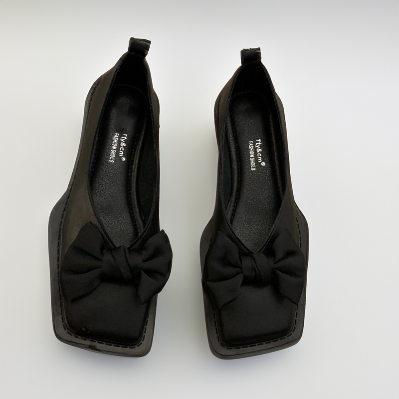 Zivette™ | Zebra Bow Square-Toe Flats