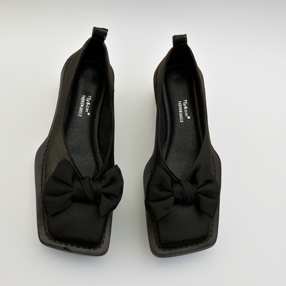 Zivette™ | Zebra Bow Square-Toe Flats