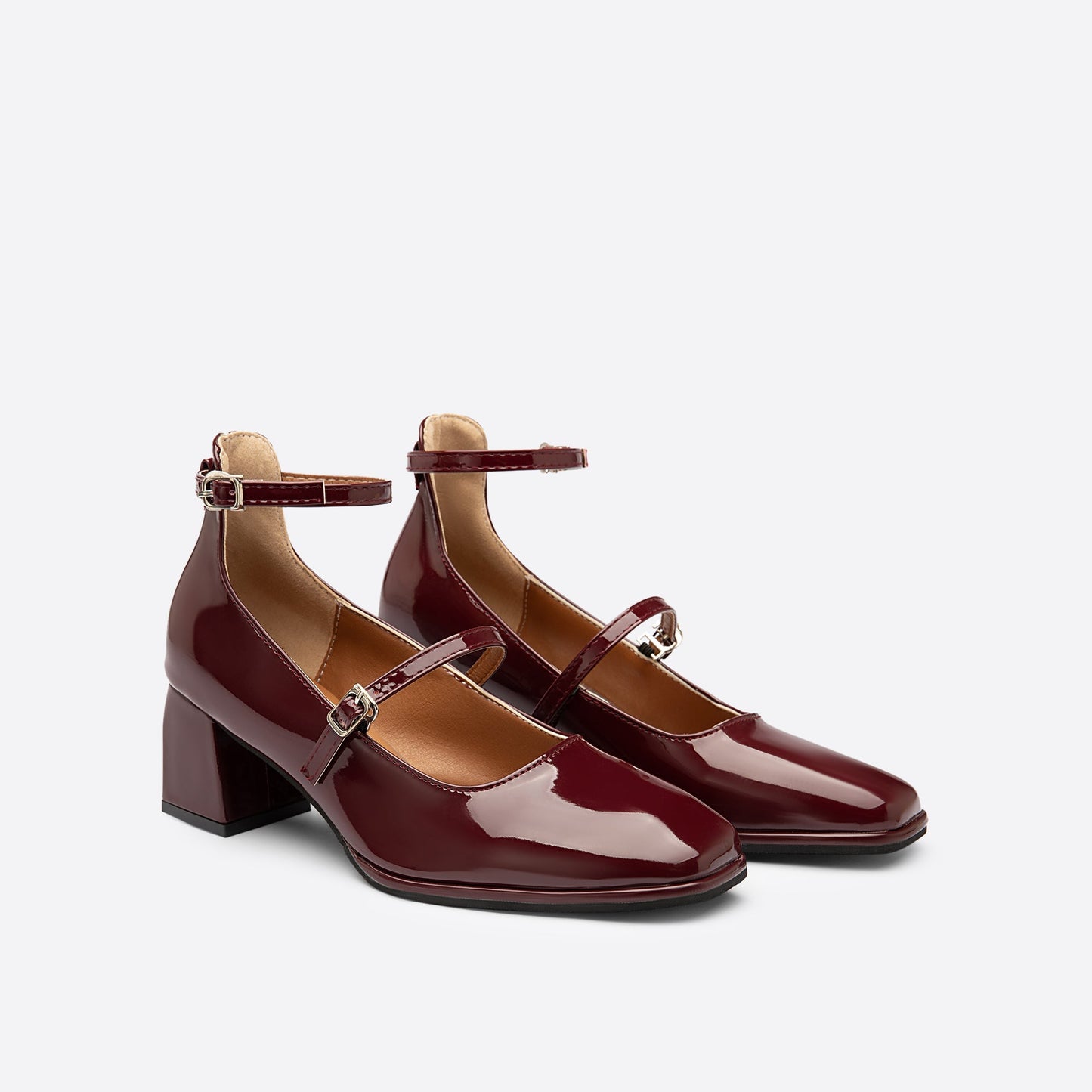 Verlisse™ | Double Strap Patent Block Heels