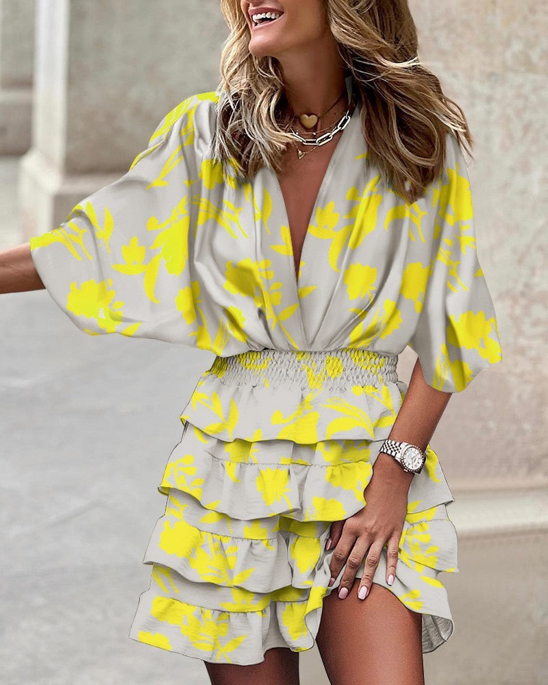 Sabrina - Multicolored jumpsuit with ruffle sleeves and chic style