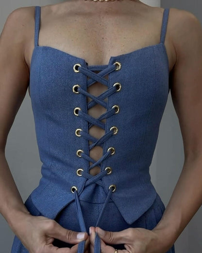 Isolde™ | Lace-Up Corset Jumpsuit