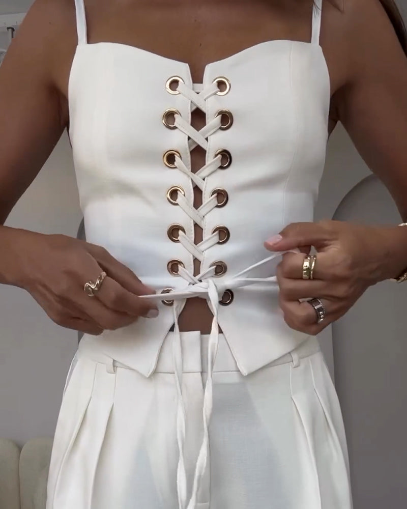 Isolde™ | Lace-Up Corset Jumpsuit