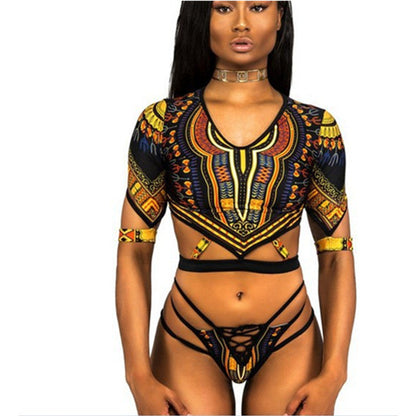 Ladies bikini set with graphic knot detail and high leg cut Ivyshape