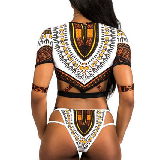Ladies bikini set with graphic knot detail and high leg cut Ivyshape
