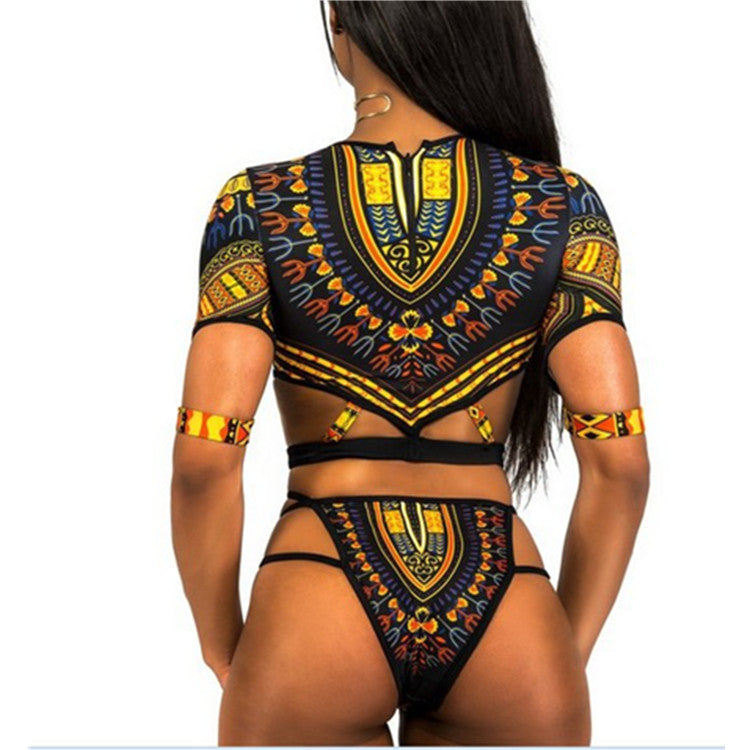 Ladies bikini set with graphic knot detail and high leg cut Ivyshape