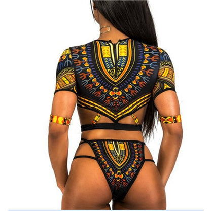Ladies bikini set with graphic knot detail and high leg cut Ivyshape