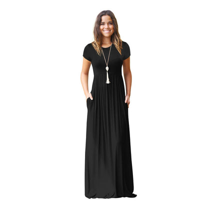 Women's maxi dress with a loose fit and practical pockets Ivyshape