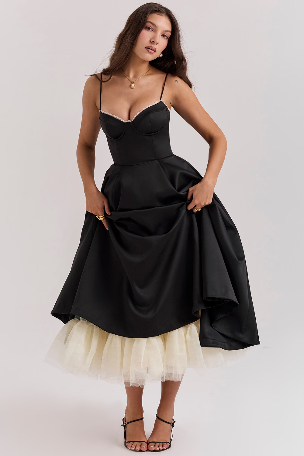 Celestia™ | Royal Satin Midi Dress