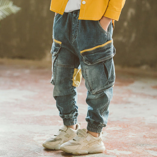 Leo - Pantaloni jogger in denim per bambini