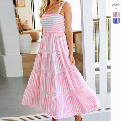 Leria - Cool and charming striped long dress