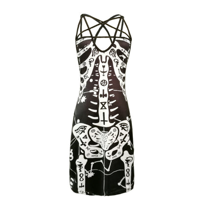 Women Graphic Print Bodycon Midi Dress Ivyshape