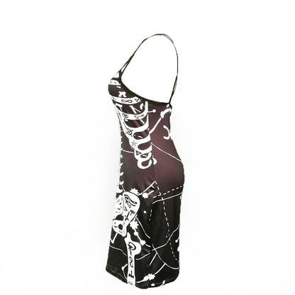 Women Graphic Print Bodycon Midi Dress Ivyshape