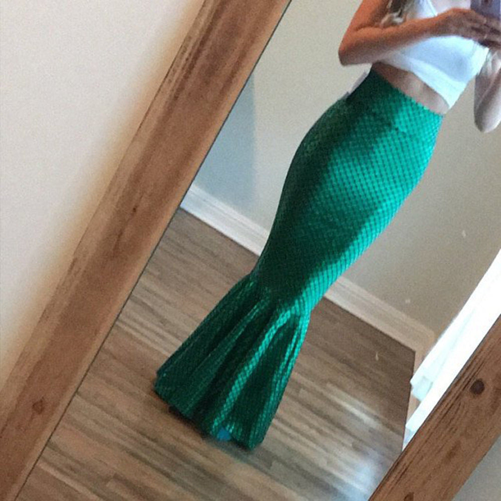 Women's Mermaid Tail Maxi Skirt Ivyshape