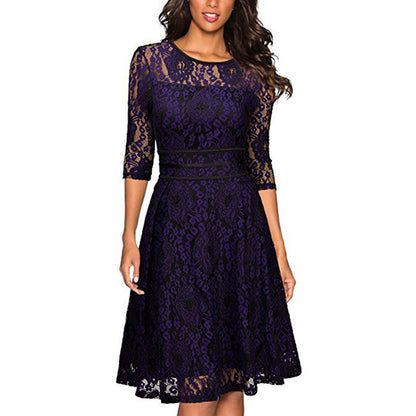 Women's Lace Fit-and-Flare Dress Ivyshape