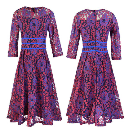 Women's Lace Fit-and-Flare Dress Ivyshape