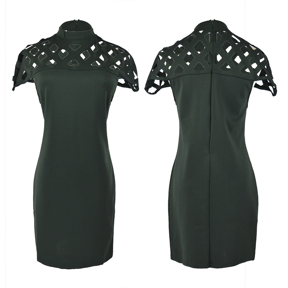Women's Cut-Out High Neck Bodycon Dress Ivyshape