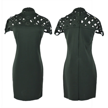 Women's Cut-Out High Neck Bodycon Dress Ivyshape