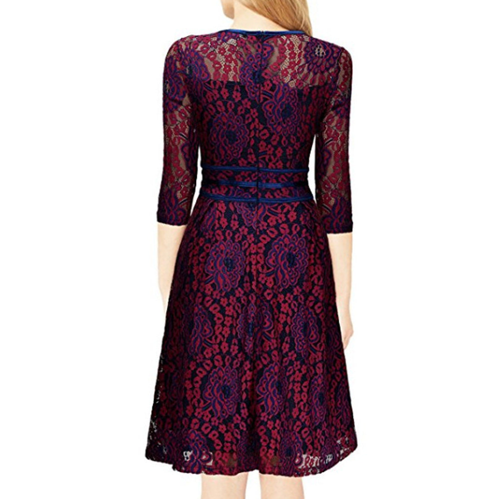 Women's Lace Fit-and-Flare Dress Ivyshape
