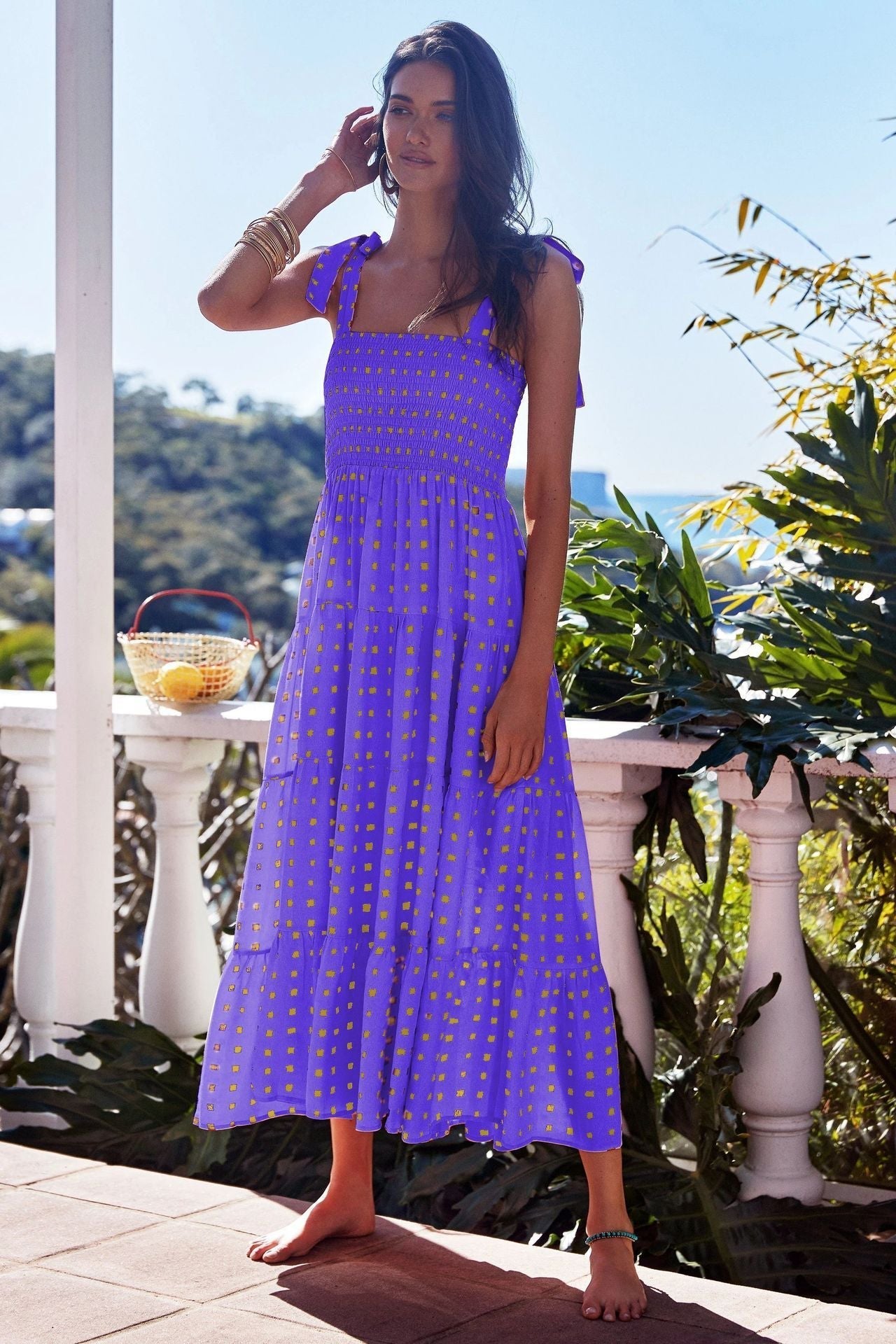 Sabrina - Long dress with ruffles and ruffles