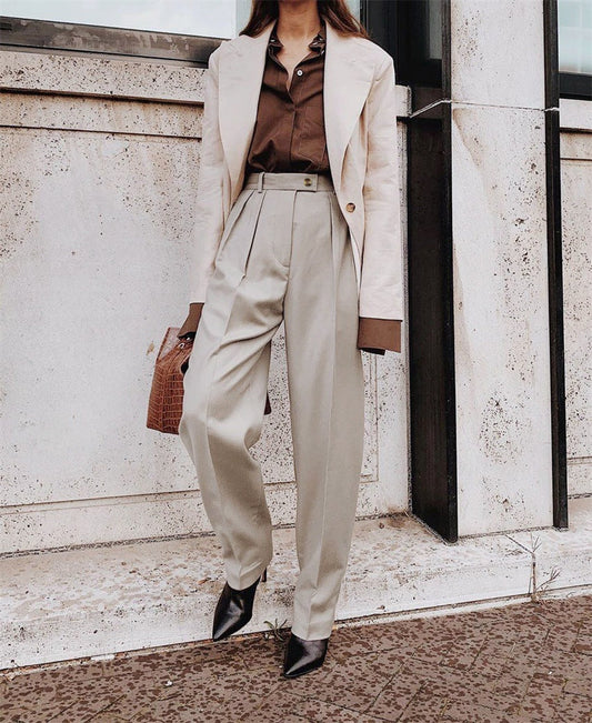 Cristina | Pantaloni classici ed eleganti a gamba dritta con vestibilità ampia
